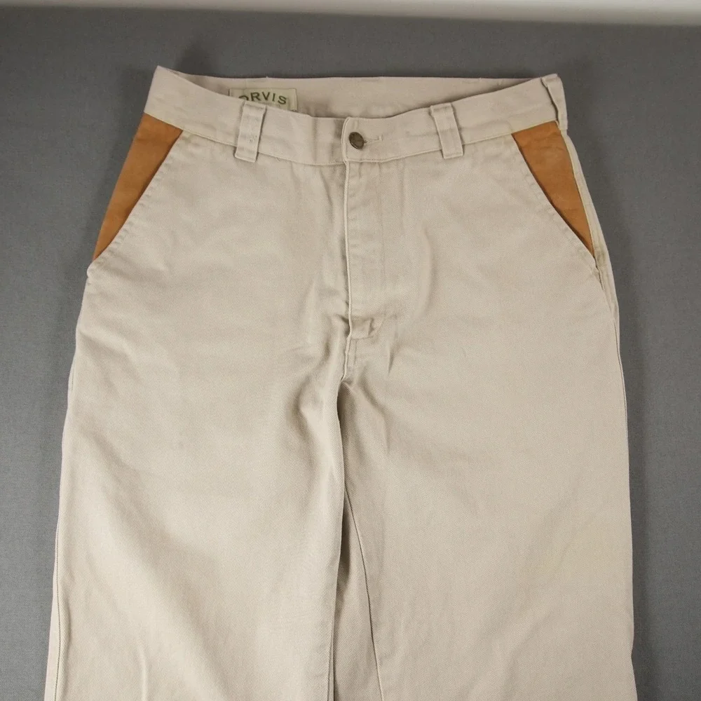 VTG Orvis Zambezi Twill Shooting Leather Trim Field Upland Pant Men Fit 30x28